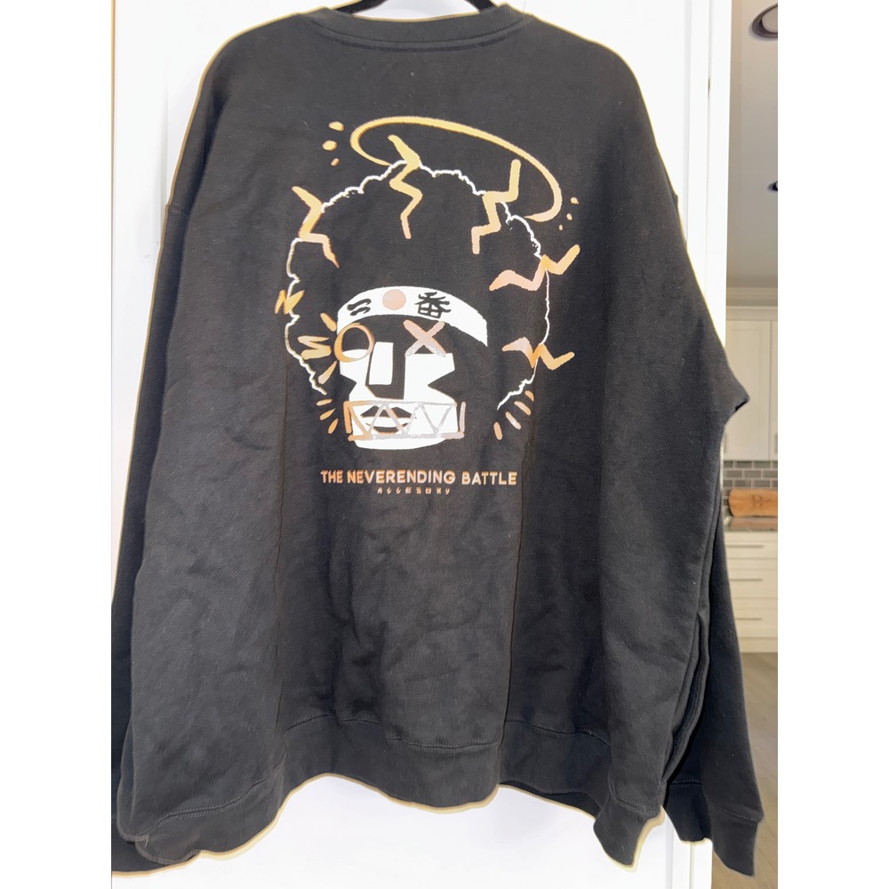 Allegory The Neverending Battle Graphic Crewneck Sweatshirt Black Mens 2XL